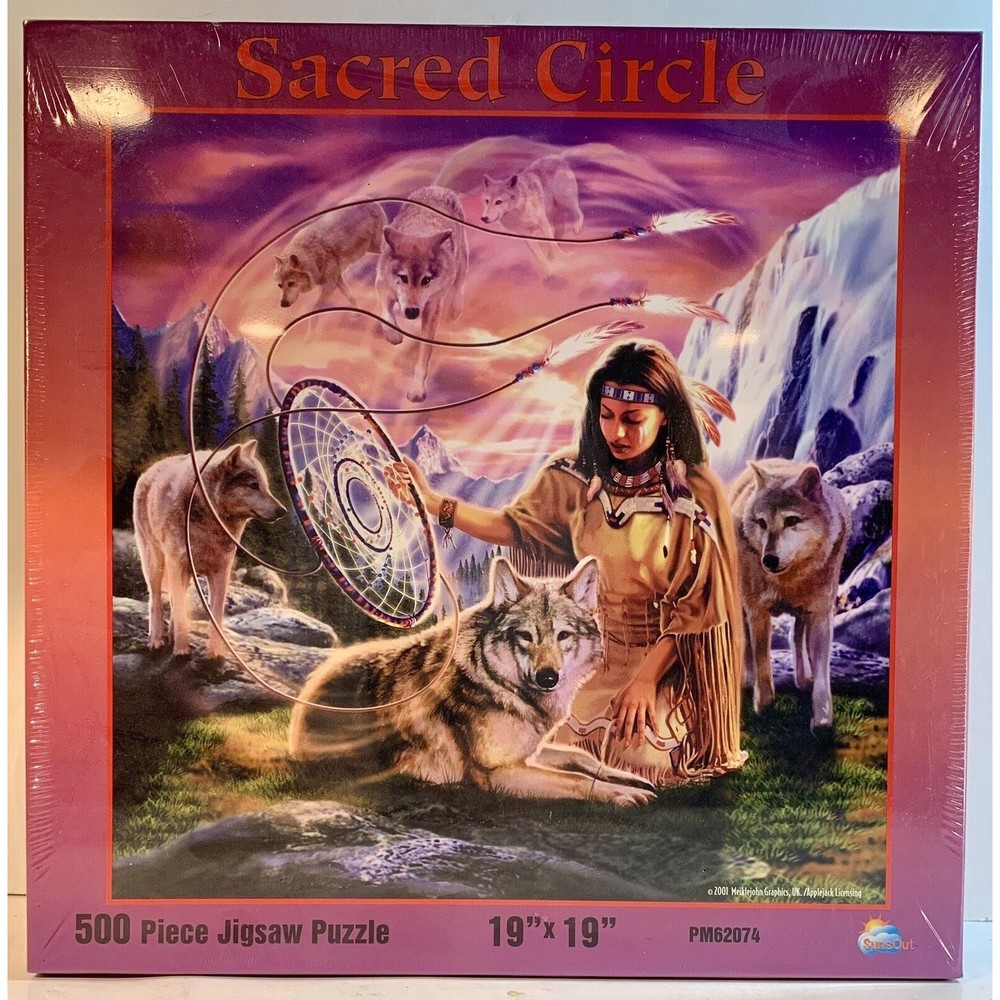 Vintage Suns Out Sacred Circle 500 Piece Jigsaw Puzzle 2001 19"x19" PM62074 NEW